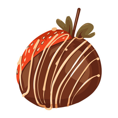 Sweet food strawberry and cream chocolateのイラスト素材