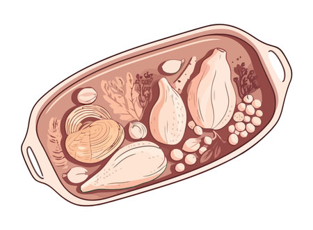 Fresh organic vegetable meal, healthy eating designのイラスト素材