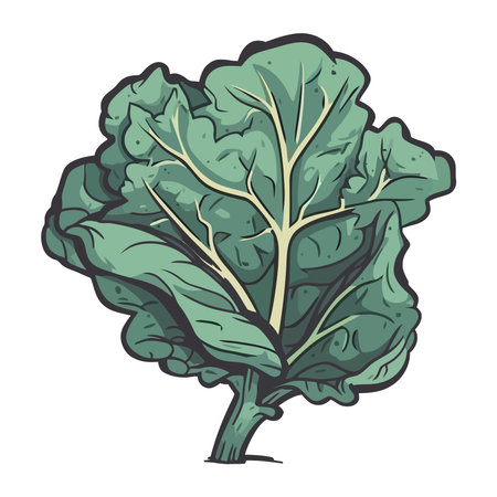 Fresh green leaves symbolize healthy vegetarian eatingのイラスト素材