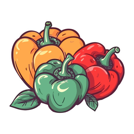Fresh organic peppers for cookingのイラスト素材
