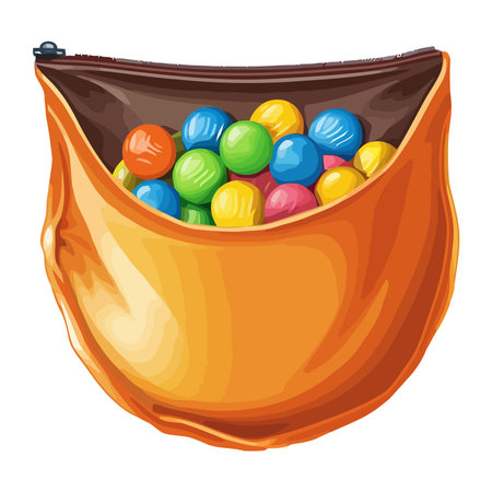 toys balls in a bag, isolated on whiteのイラスト素材