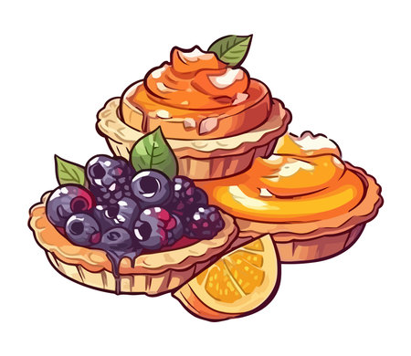 Hand drawn illustration of fresh cakeのイラスト素材