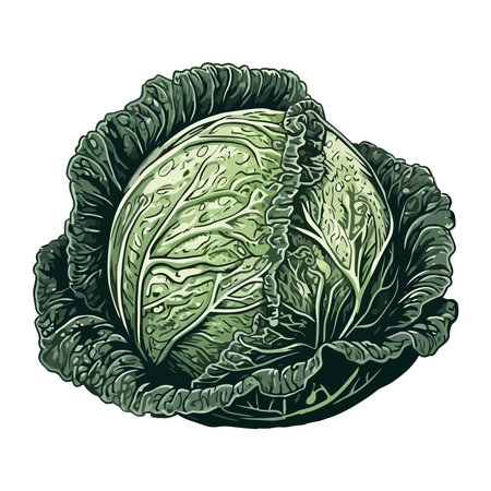 Fresh cabbage a healthy vegan mealのイラスト素材