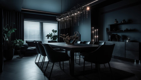 Modern luxury apartment with comfortable furniture and elegant design generated by artificial intelligenceの素材