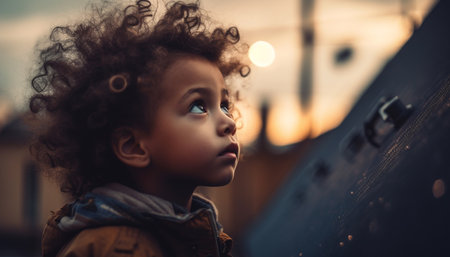 Smiling boys playing outdoors, enjoying nature playful joy and beauty generated by artificial intelligenceの素材