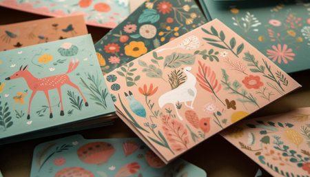 Abstract floral pattern on yellow backdrop, perfect for gift wrapping generated by artificial intelligenceの素材