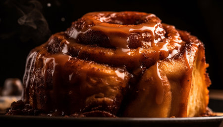 Sweet dessert baked with dark chocolate, a gourmet indulgence generated by artificial intelligenceの素材