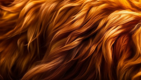 Soft, fluffy canine fur in vibrant colors, a beauty in nature generated by artificial intelligenceの素材