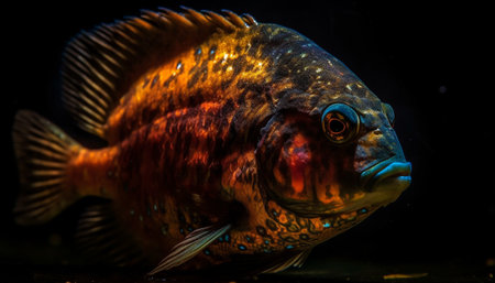 Colorful underwater collection of tropical fish swimming in coral reef generated by artificial intelligenceの素材