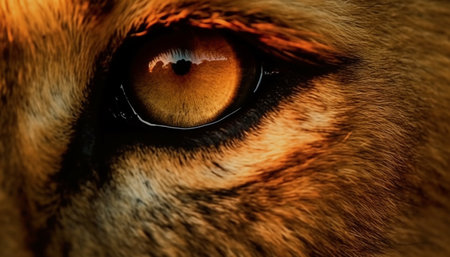 Furry mammal nose snout, staring at camera, portrait generated by artificial intelligenceの素材