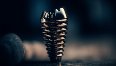 Shiny steel machinery part spins in abstract spiral pattern generated by artificial intelligenceの素材