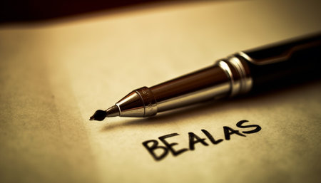 Gold nib writes success on antique contract for business plan generated by artificial intelligenceの素材
