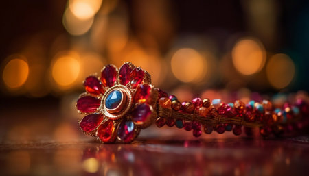 Shiny gold jewelry, a single necklace, a symbol of elegance generated by artificial intelligenceの素材