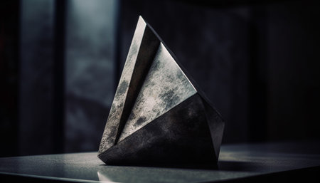 Shiny silver jewelry on a wooden table in a modern studio generated by artificial intelligenceの素材