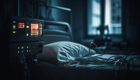 Comfortable transport inside car, blue lighting equipment illuminates vehicle interior generated by artificial intelligenceの素材