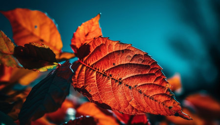 Vibrant autumn foliage showcases beauty in nature organic growth generated by artificial intelligenceの素材
