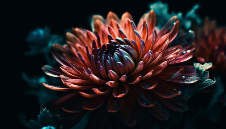 Vibrant colors of single flower in nature formal garden generated by artificial intelligenceの素材