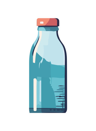 Transparent glass jar with blue organic liquidのイラスト素材