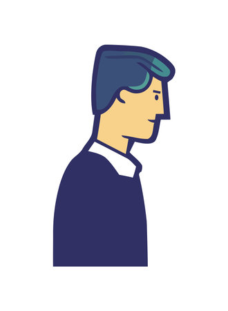 Cheerful businessman icon, isolatedのイラスト素材