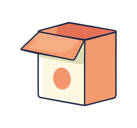 Cartoon delivering package in cardboard boxのイラスト素材
