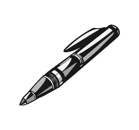 ballpoint pen icon white backdropのイラスト素材