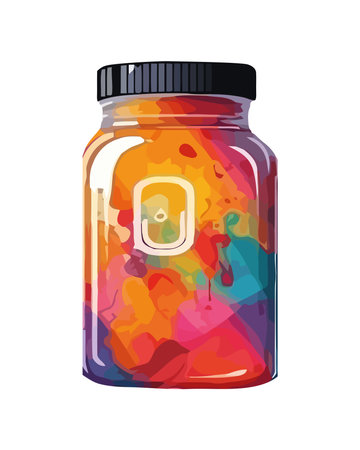 Fresh organic in glass jar decorationのイラスト素材