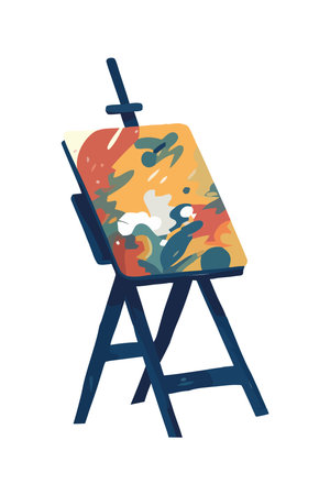 Artist creativity blooms on a canvas easelのイラスト素材