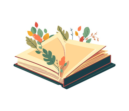 Learning literature from a textbookのイラスト素材