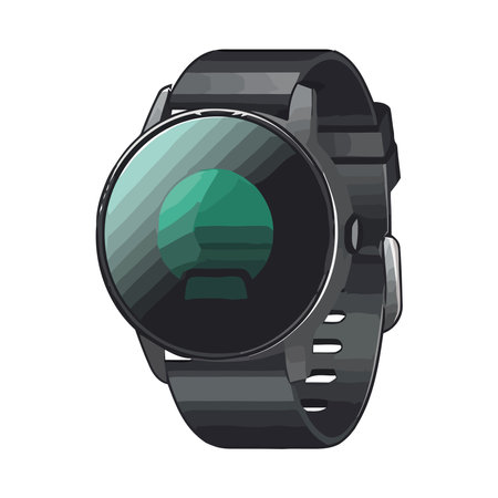 A modern watch icon, shiny steel eleganceのイラスト素材