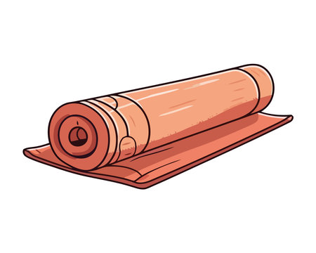 Yoga mat icon isolated on whiteのイラスト素材
