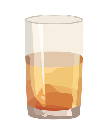 Whiskey glass and ice, perfect cocktail mixのイラスト素材
