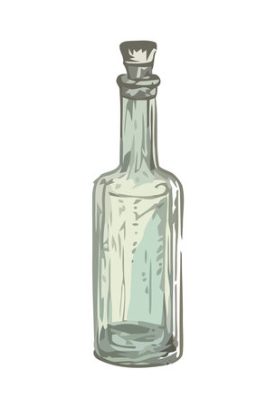 Wine bottle illustration, drinkのイラスト素材