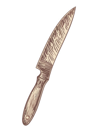 Sharp steel blade in handle, a weaponのイラスト素材