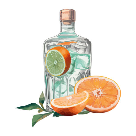 Juicy citrus cocktail, fresh drinkのイラスト素材