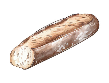Fresh baguette bread, a gourmet mealのイラスト素材