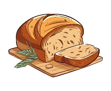 Freshly baked bread, a wholesome meal iconのイラスト素材