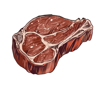 Grilled steak fresh and juicyのイラスト素材