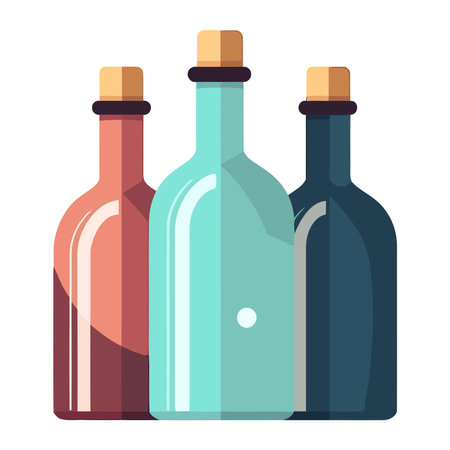Wine bottle symbolizes gourmet celebrationのイラスト素材