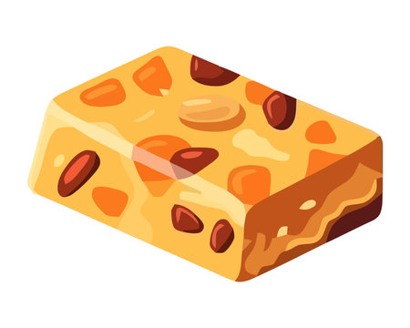 sweet nougat cereal and nutsのイラスト素材