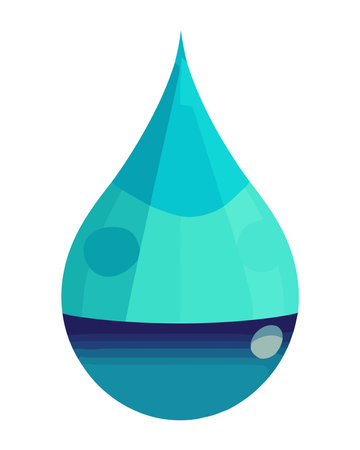 Nature dewy reflection on water clean surfaceのイラスト素材