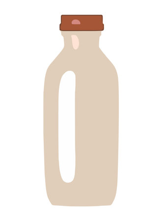 Fresh milk in plastic bottle, organic and healthyのイラスト素材