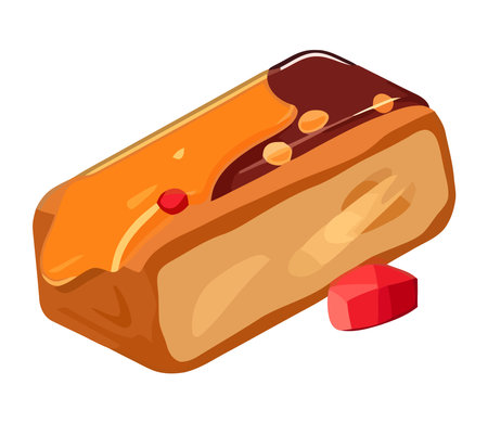A cute cartoon baking sweet cereal barのイラスト素材