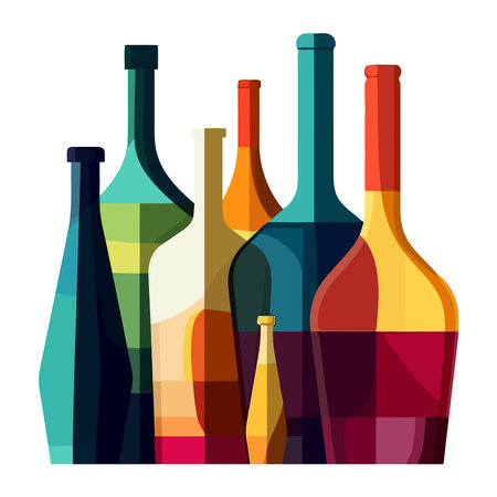 Wine bottle backdrop, celebrationのイラスト素材