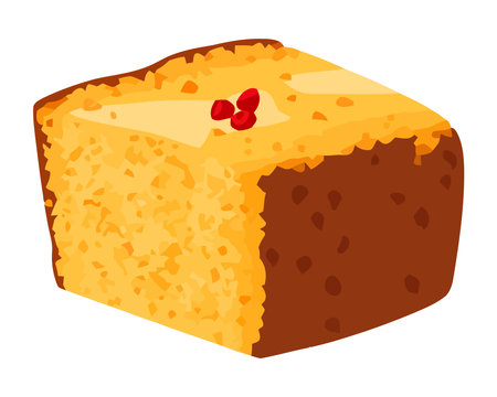 A homemade bread slice with fresh strawberriesのイラスト素材