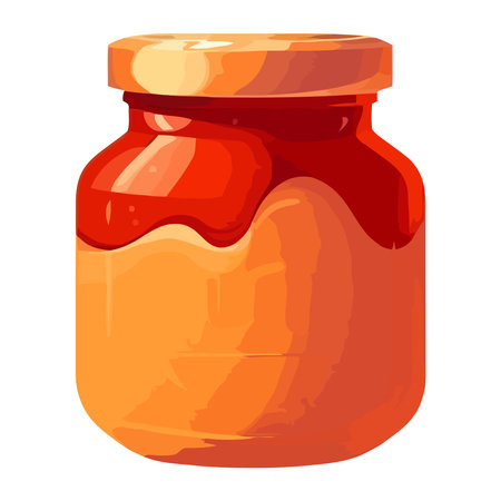 Fresh organic honey in a homemade jarのイラスト素材