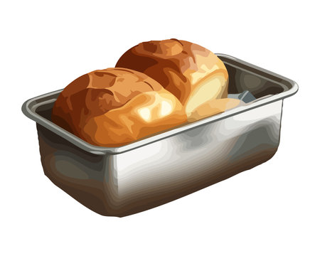Freshly baked homemade bread, a gourmet mealのイラスト素材