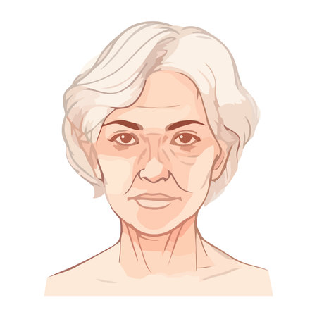 Beautiful old woman with elegant hairstylesのイラスト素材