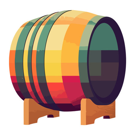 Old winery celebrates with full barrel kegsのイラスト素材
