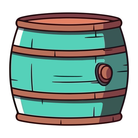 Old winery keg holds liquid celebration drinkのイラスト素材