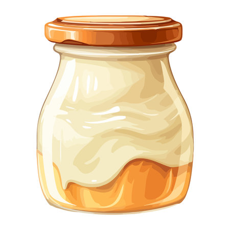 Organic honey jar, sweet liquid nature gourmetのイラスト素材